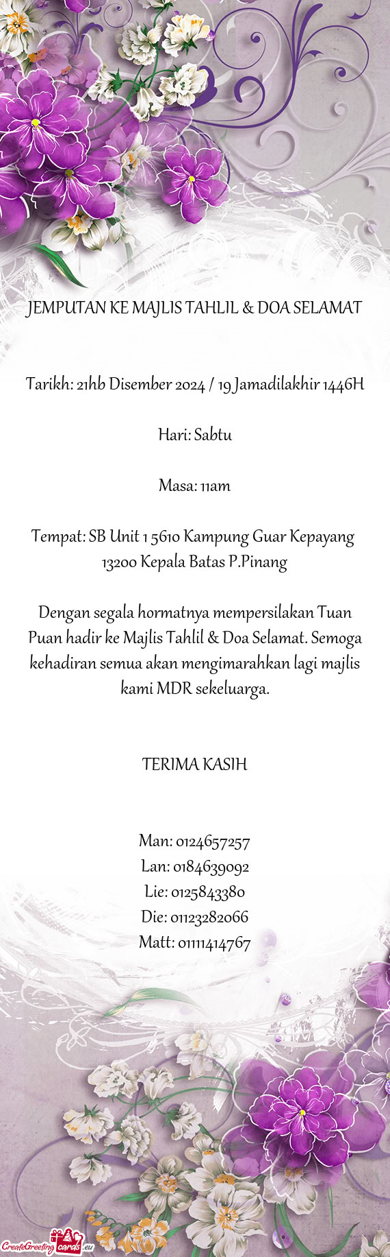 Tarikh: 21hb Disember 2024 / 19 Jamadilakhir 1446H