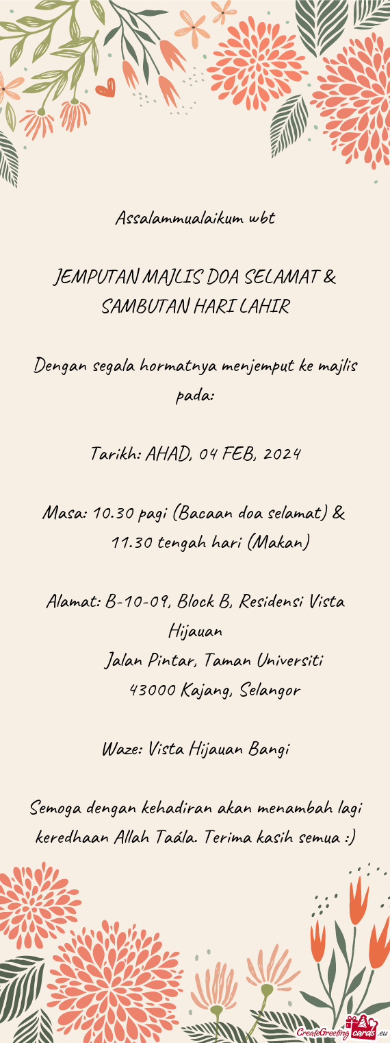 Tarikh: AHAD, 04 FEB, 2024