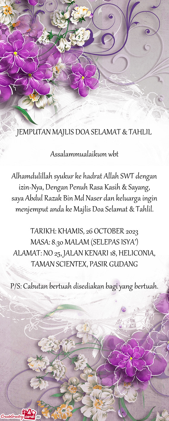 TARIKH: KHAMIS, 26 OCTOBER 2023