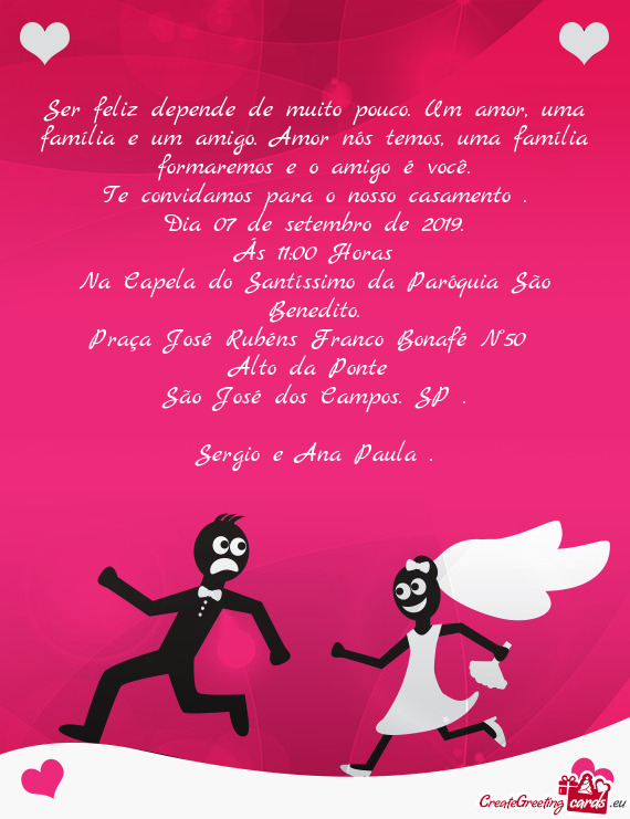 Te convidamos para o nosso casamento