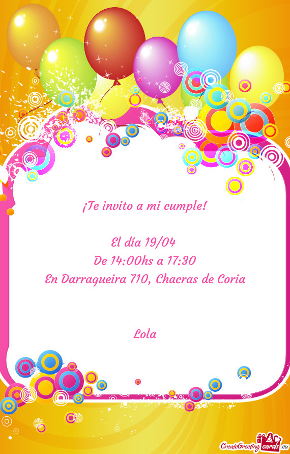 ¡Te invito a mi cumple