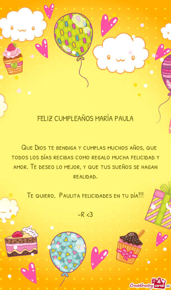 Te quiero, Paulita felicidades en tu día