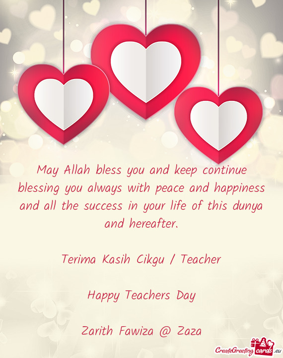 Terima Kasih Cikgu / Teacher