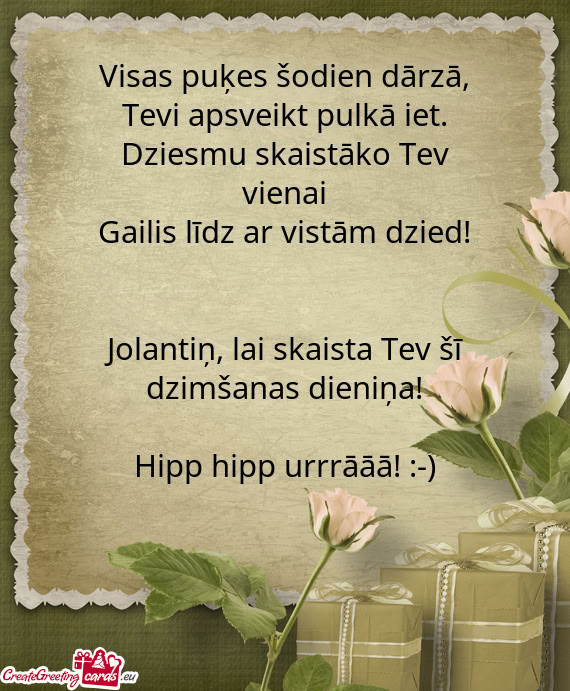 Tevi apsveikt pulkā iet