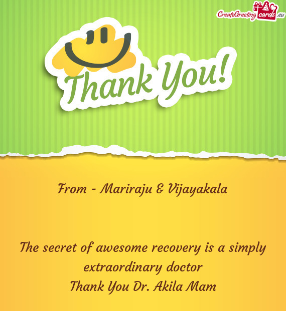 Thank You Dr. Akila Mam