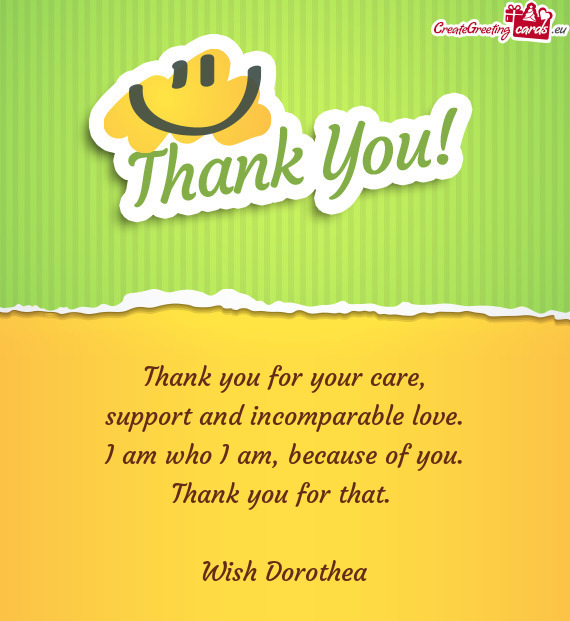 Thank you for your care