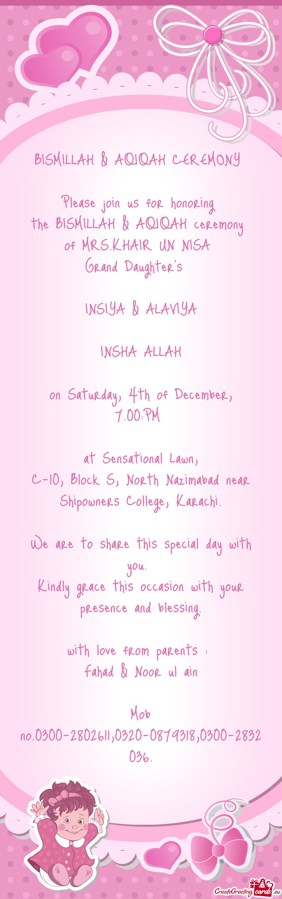 The BISMILLAH & AQIQAH ceremony