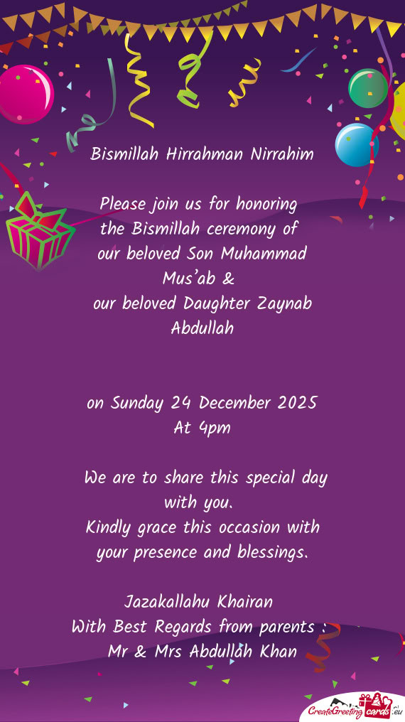The Bismillah ceremony of