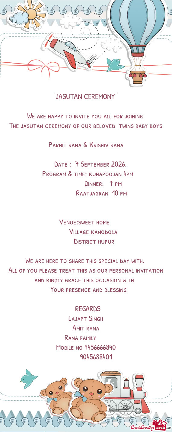 The jasutan ceremony of our beloved twins baby boys