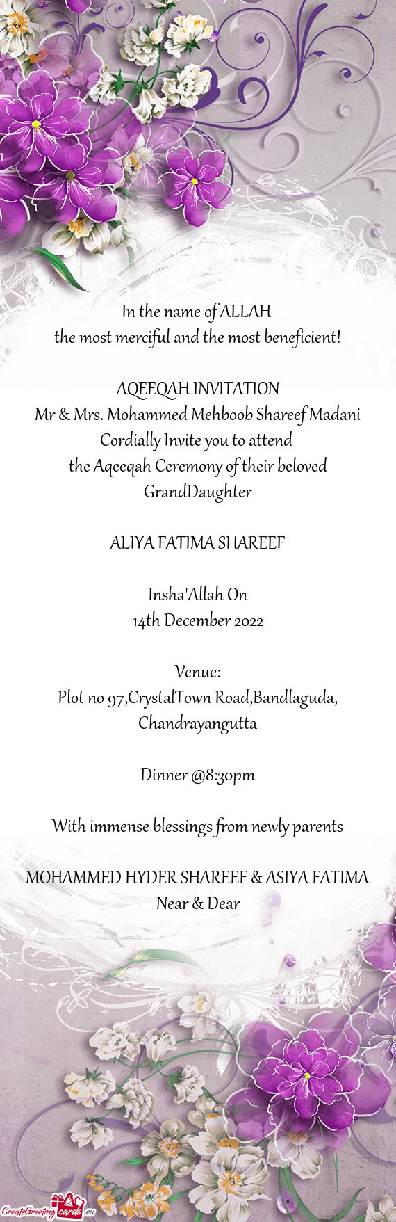 The most merciful and the most beneficient