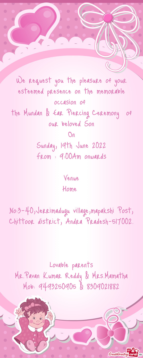 The Mundan & Ear Piercing Ceremony of our beloved Son