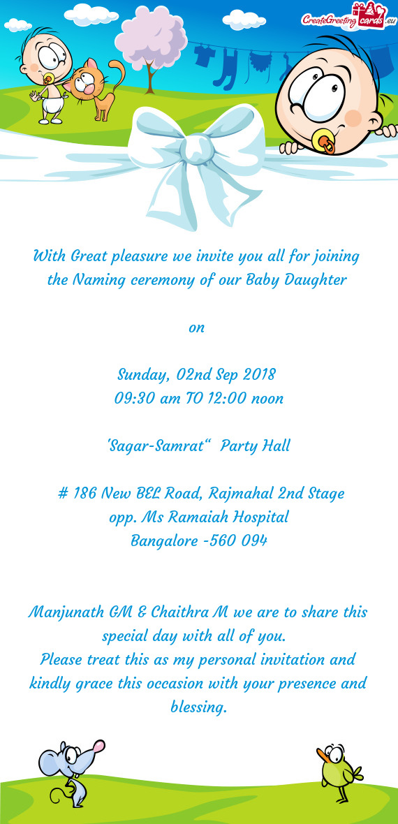 The Naming ceremony of our Baby Daughter