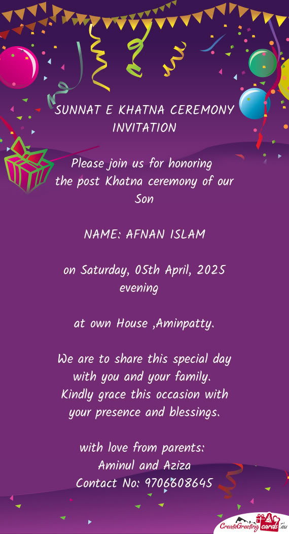 The post Khatna ceremony of our Son