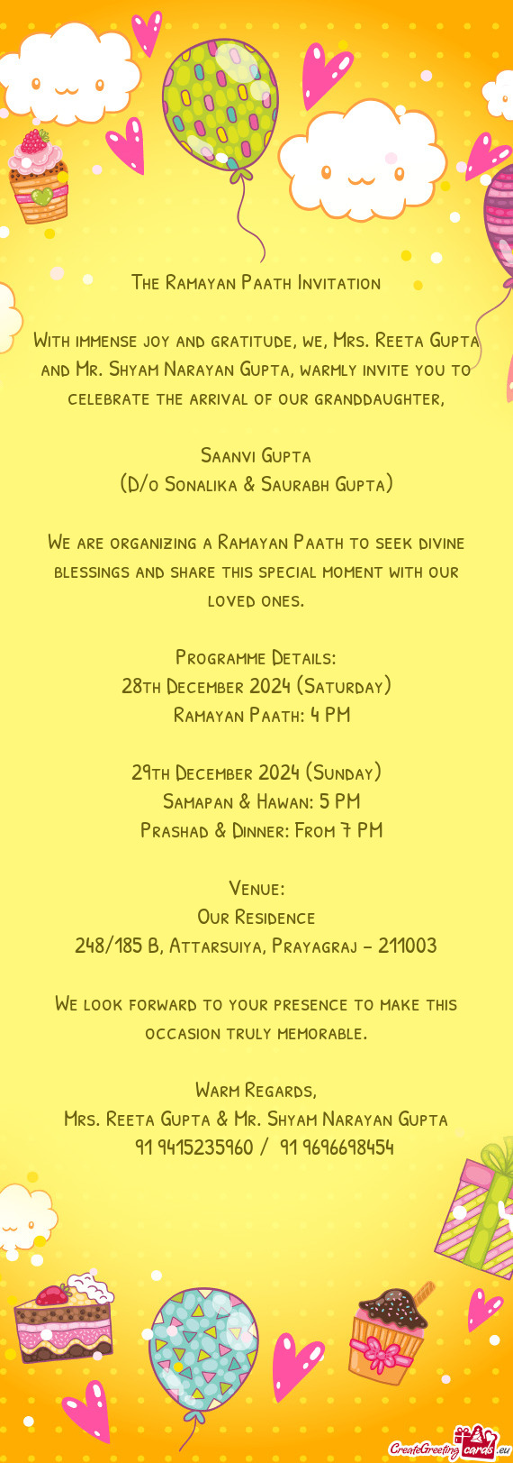 The Ramayan Paath Invitation