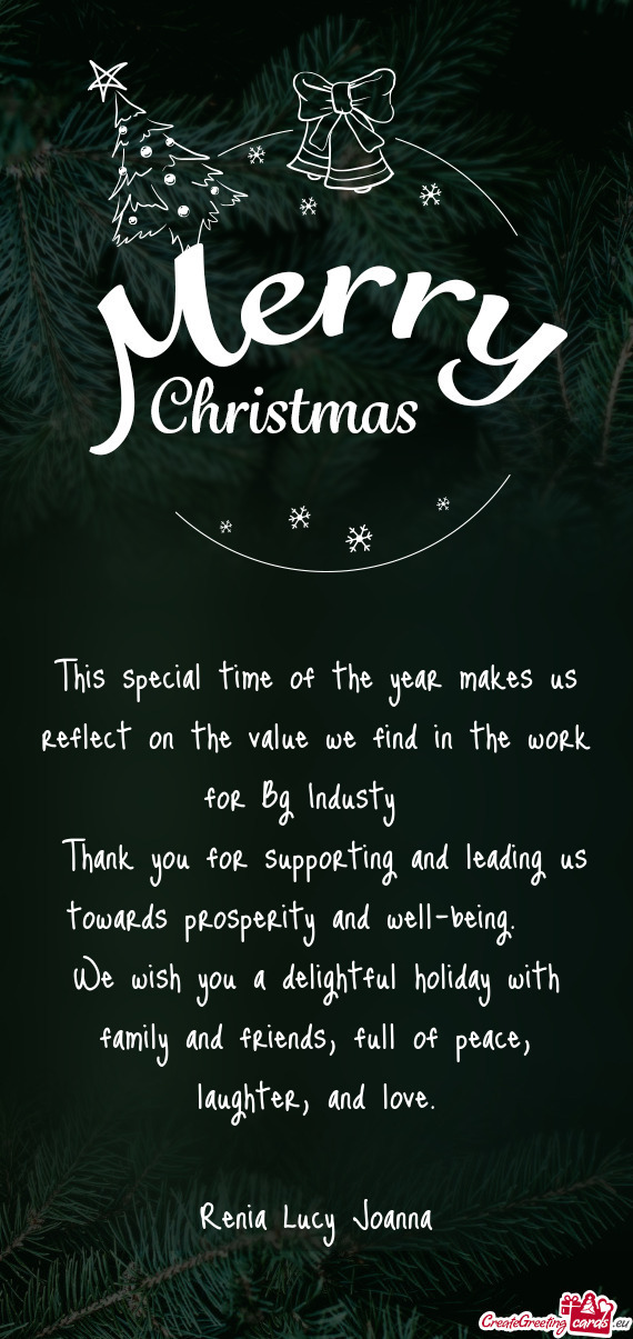 This special time of the year makes us reflect on the value we find in the work for Bg Industy