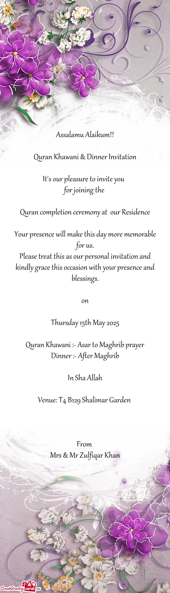 Thursday 15th May 2025