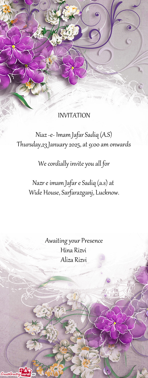 Thursday,23 January 2025, at 9:00 am onwards