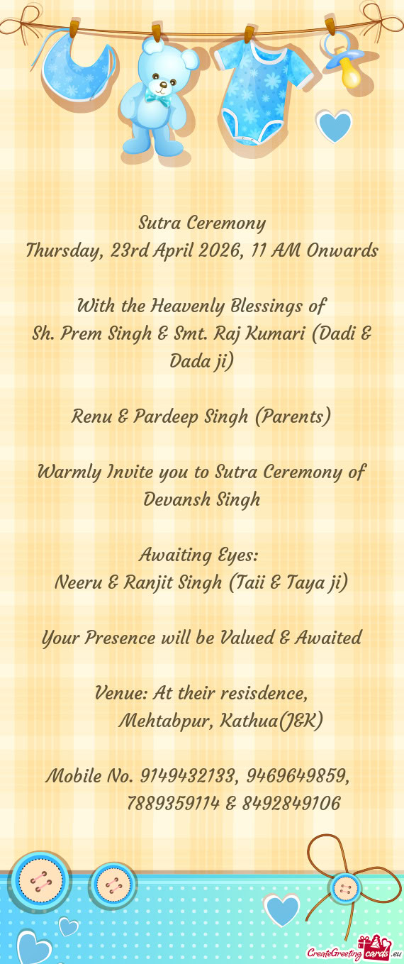 Thursday, 23rd April 2026, 11 AM Onwards