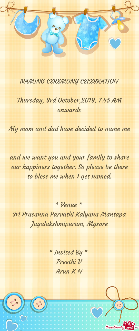 Thursday, 3rd October,2019, 7.45 AM onwards