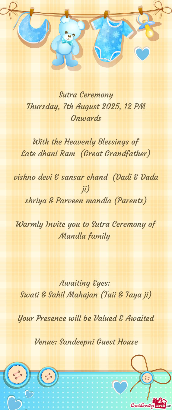 Thursday, 7th August 2025, 12 PM Onwards