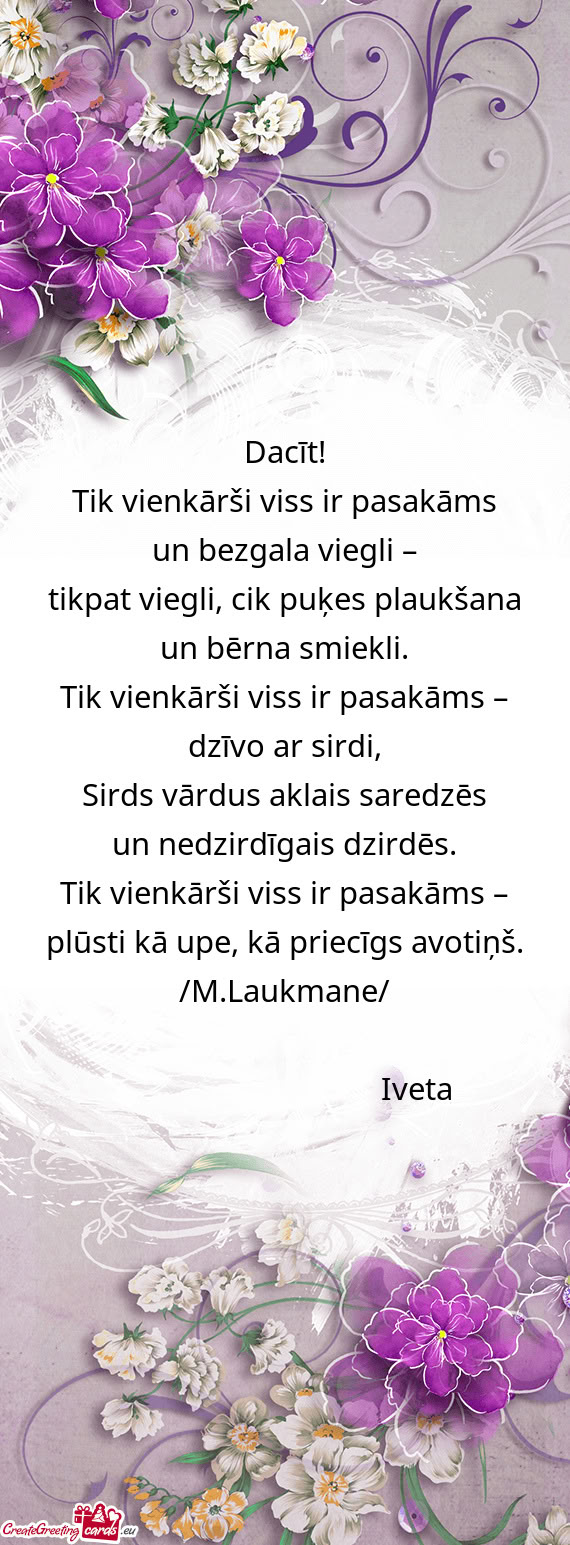 Tik vienkārši viss ir pasakāms