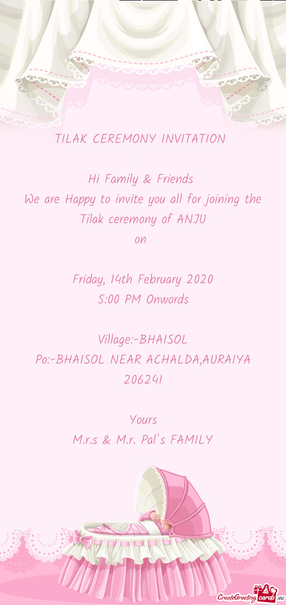 Tilak ceremony of ANJU