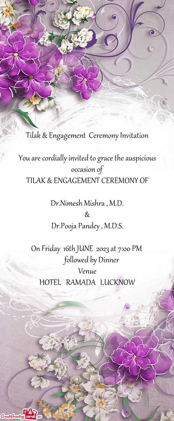 TILAK & ENGAGEMENT CEREMONY OF