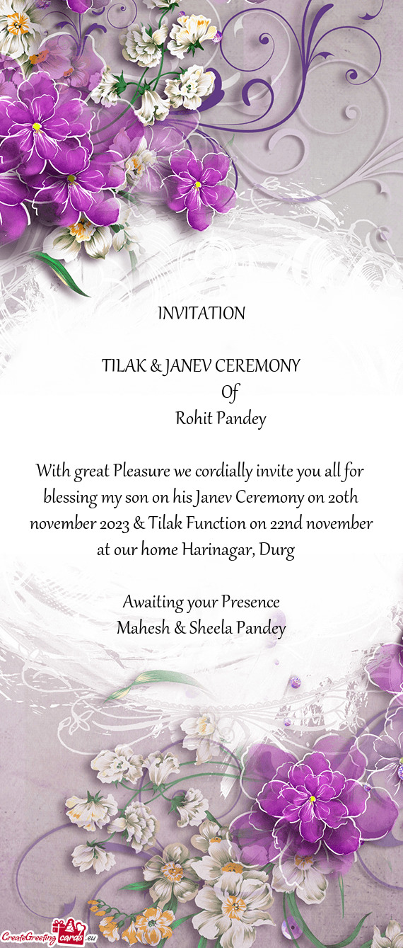 TILAK & JANEV CEREMONY