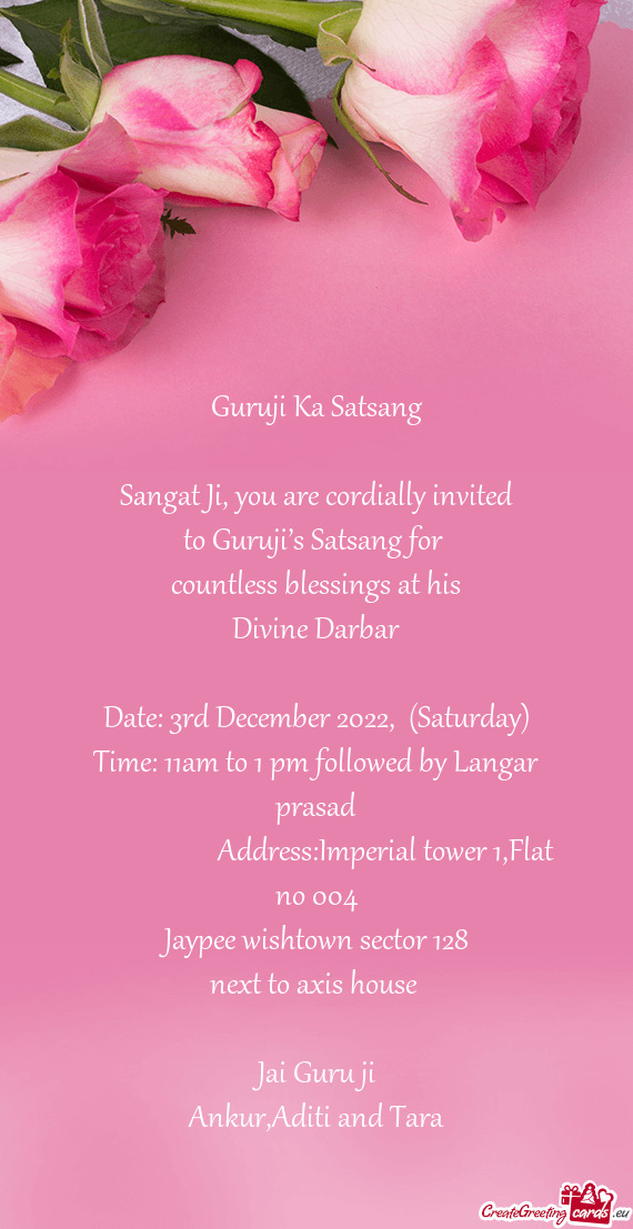 Time: 11am to 1 pm followed by Langar prasad