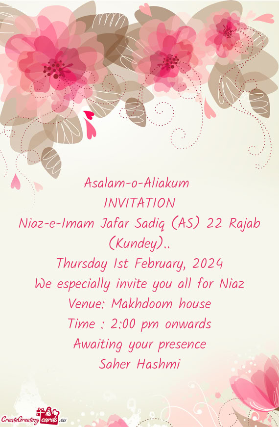 Time : 2:00 pm onwards