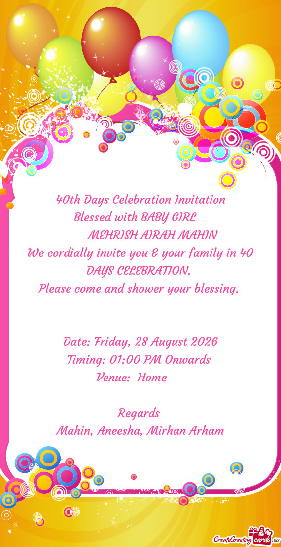 Timing: 01:00 PM Onwards
