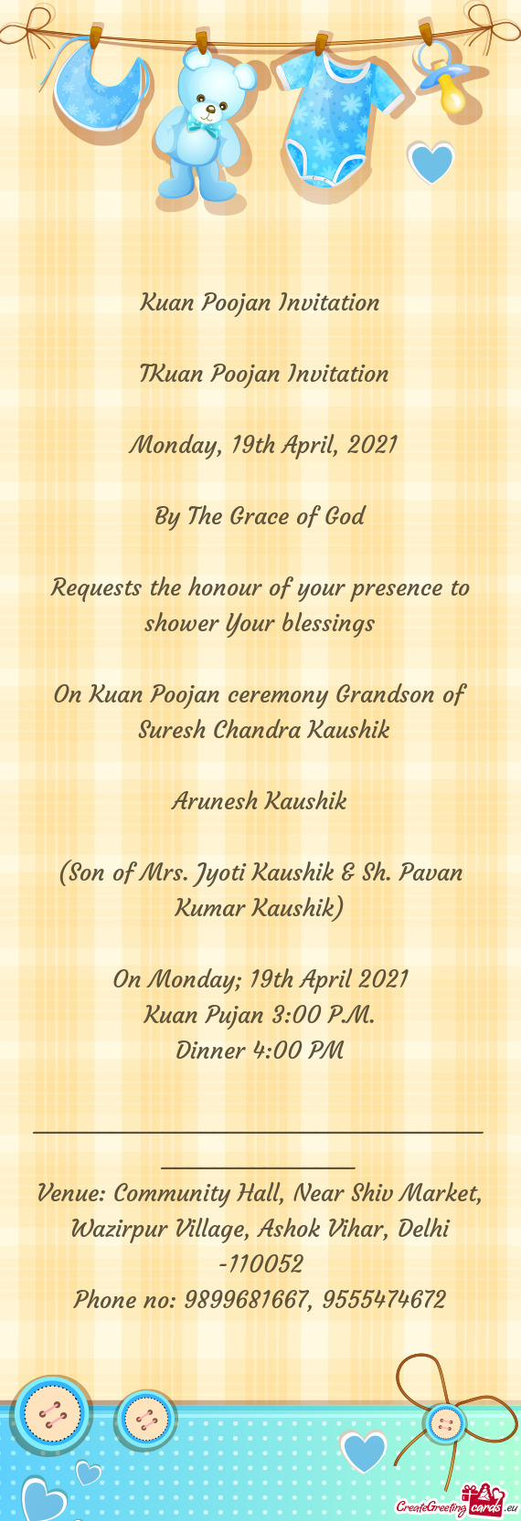 TKuan Poojan Invitation