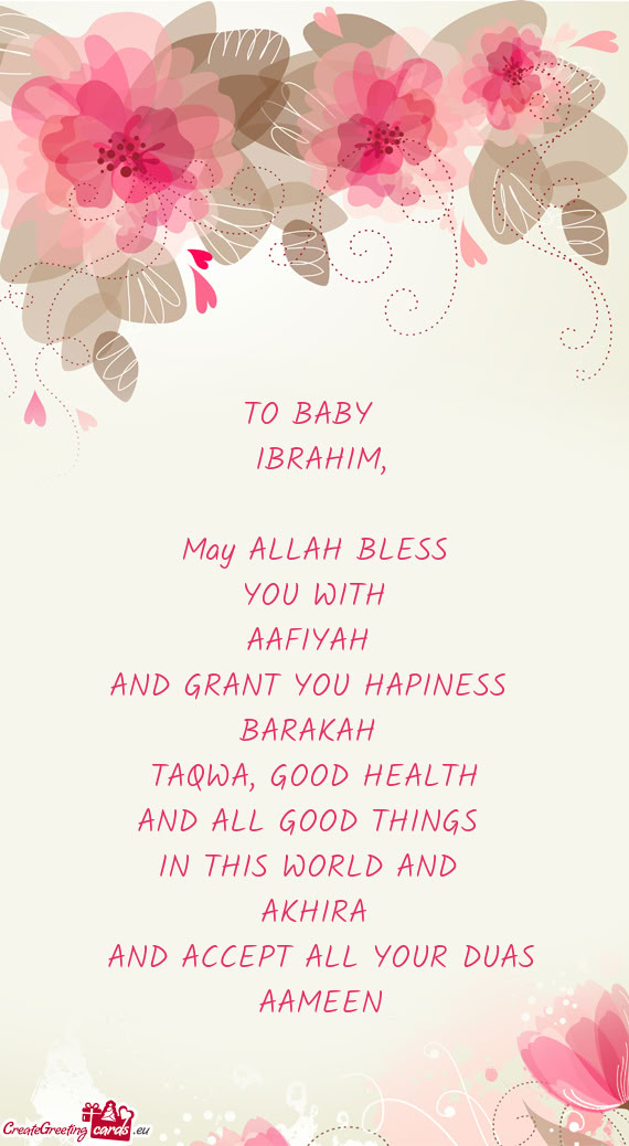 TO BABY IBRAHIM