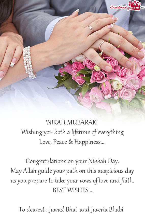 To dearest : Jawad Bhai💗and Javeria Bhabi🥰