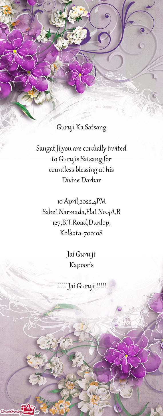 To Gurujis Satsang for