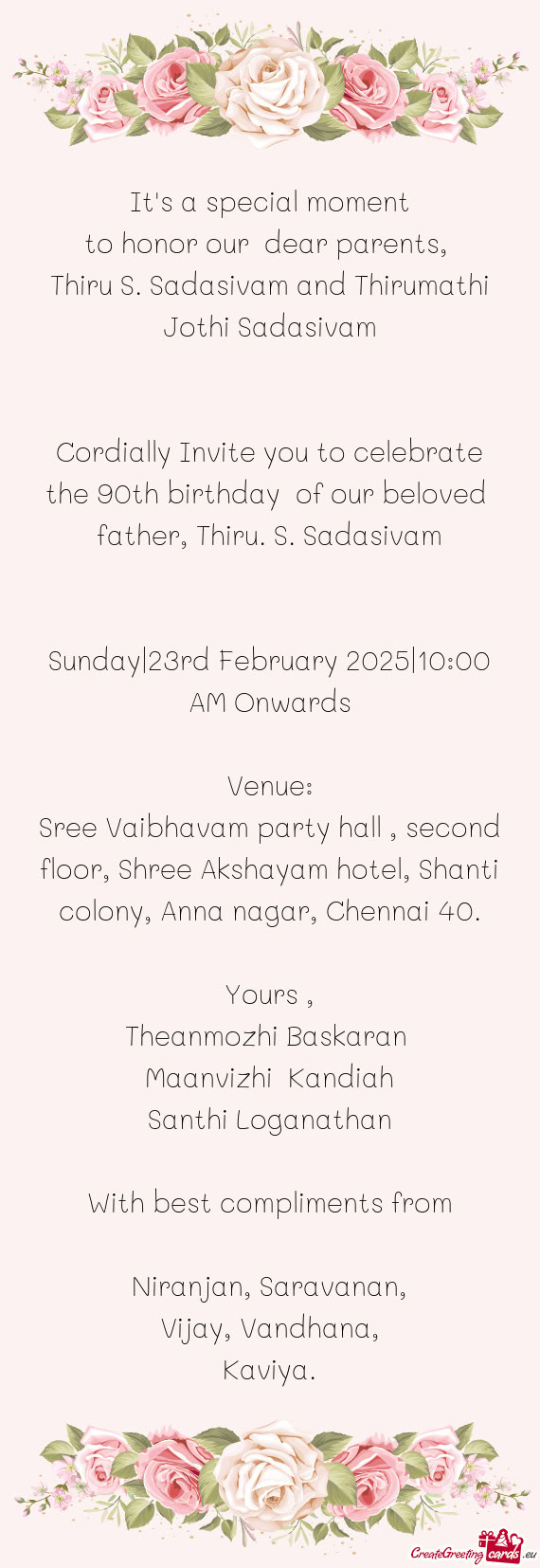 To honor our dear parents