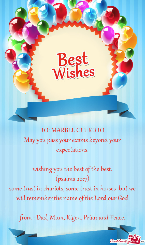 TO: MARBEL CHERUTO