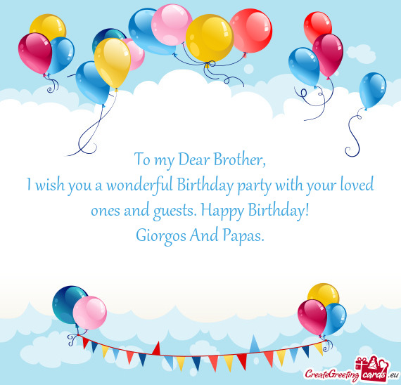 To my Dear Brother