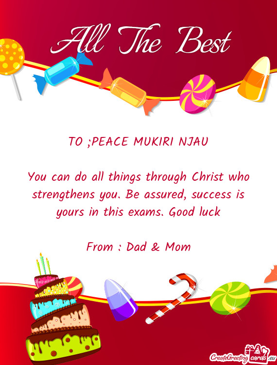 TO ;PEACE MUKIRI NJAU