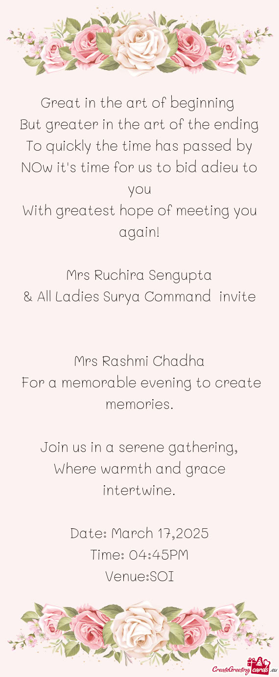 To quickly the time has passed by