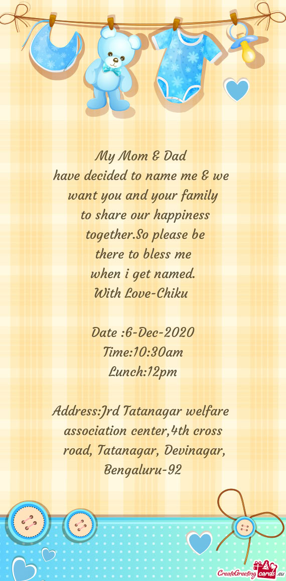 To share our happiness