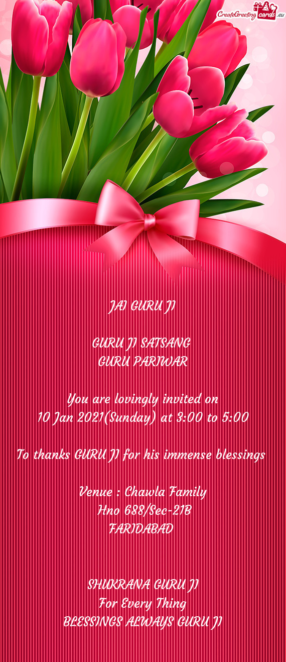 To thanks GURU JI for his immense blessings