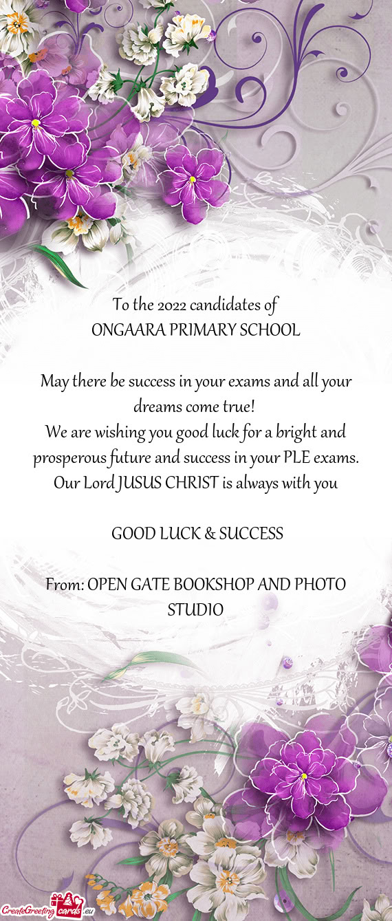 To the 2022 candidates of