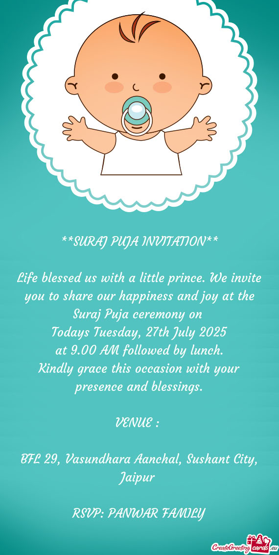 Todays Tuesday, 27th July 2025