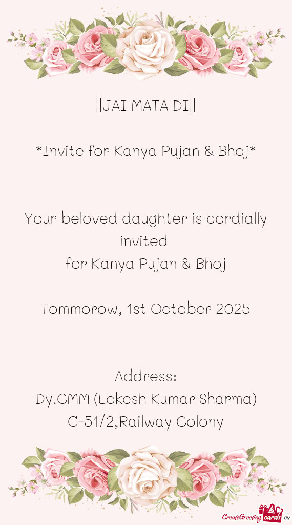 Tommorow, 1st October 2025