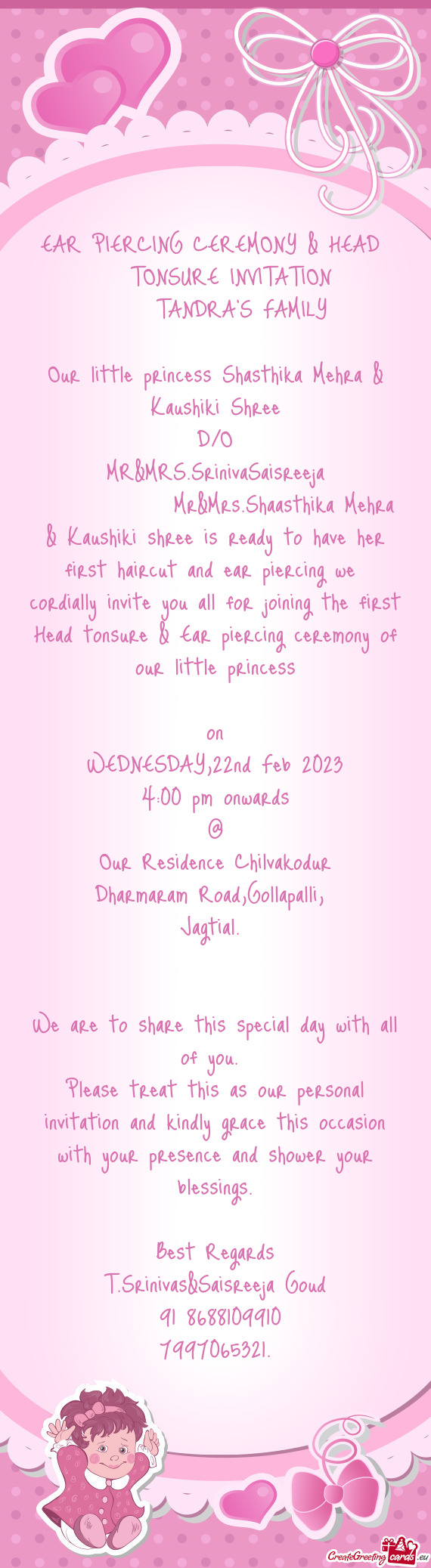 TONSURE INVITATION