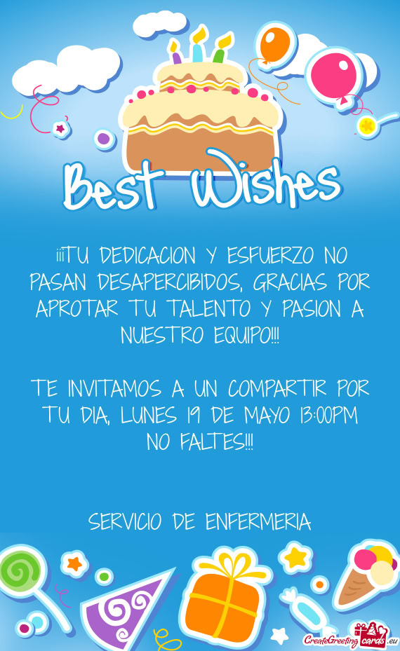 ¡¡¡TU DEDICACION Y ESFUERZO NO PASAN DESAPERCIBIDOS, GRACIAS POR APROTAR TU TALENTO Y PASION A NU