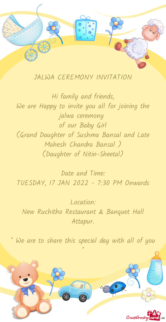 TUESDAY, 17 JAN 2022 - 7:30 PM Onwards