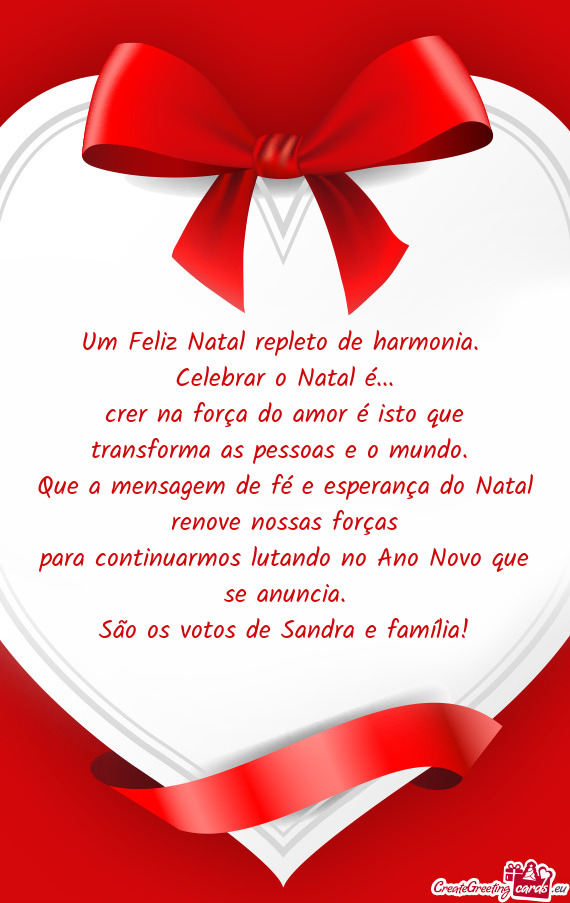 Um Feliz Natal repleto de harmonia