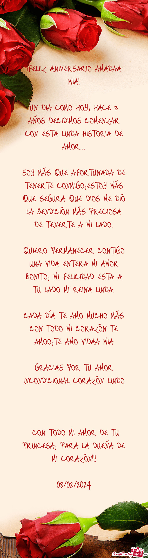 UN DIA COMO HOY, HACE 5 AÑOS DECIDIMOS COMENZAR CON ESTA LINDA HISTORIA DE AMOR